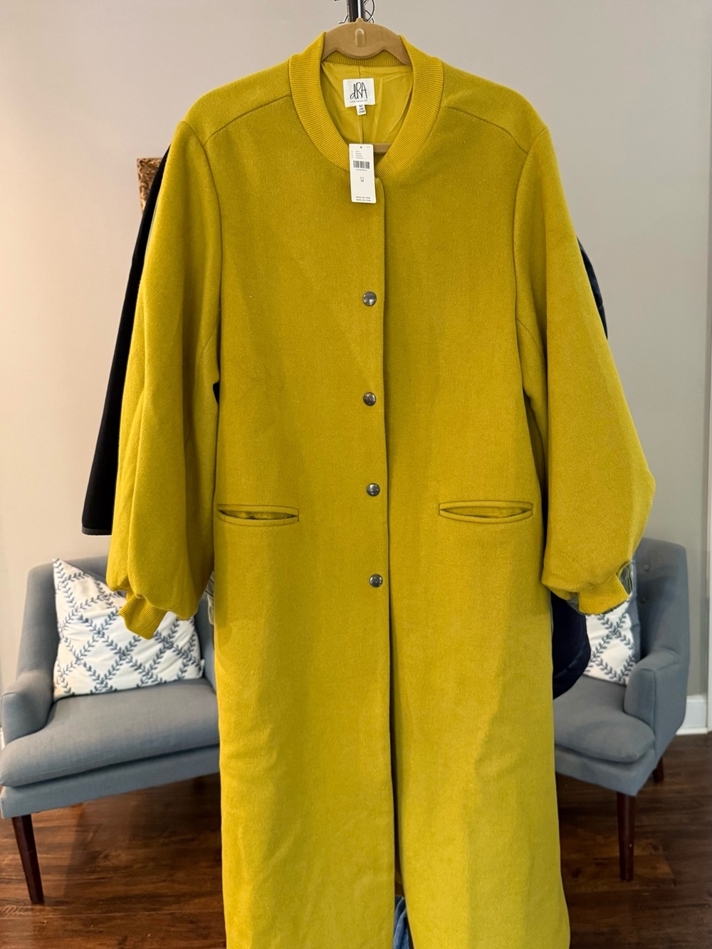 dRA Chartreuse Long Wool-Blend Coat